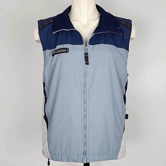 Columbia Women Vintage Packable Convertible Lightweight Jacket Vest Blue Size M - Picture 2 of 16